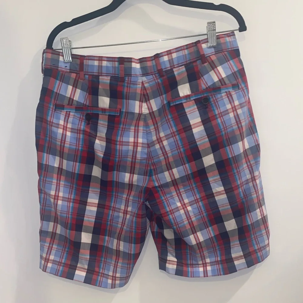 Brooks Brothers Men’s Red Blue Plaid Shorts | W34 | 9” Inseam - Picture 5 of 13